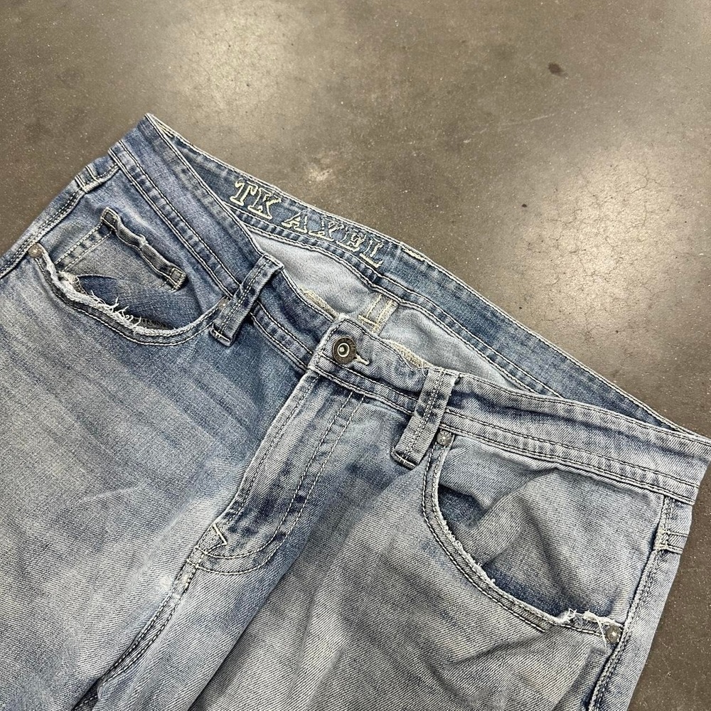 TK Axel Light wash faded straight leg denim jeans Size 40x32 - Picture 3 of 6